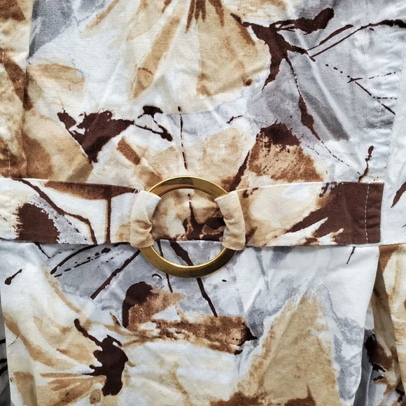 Jonathan Martin Petite Y2K Abstract Floral Print Stretch Cotton Bodycon Dress 8P - Picture 3 of 6